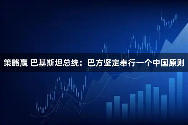 策略赢 巴基斯坦总统：巴方坚定奉行一个中国原则